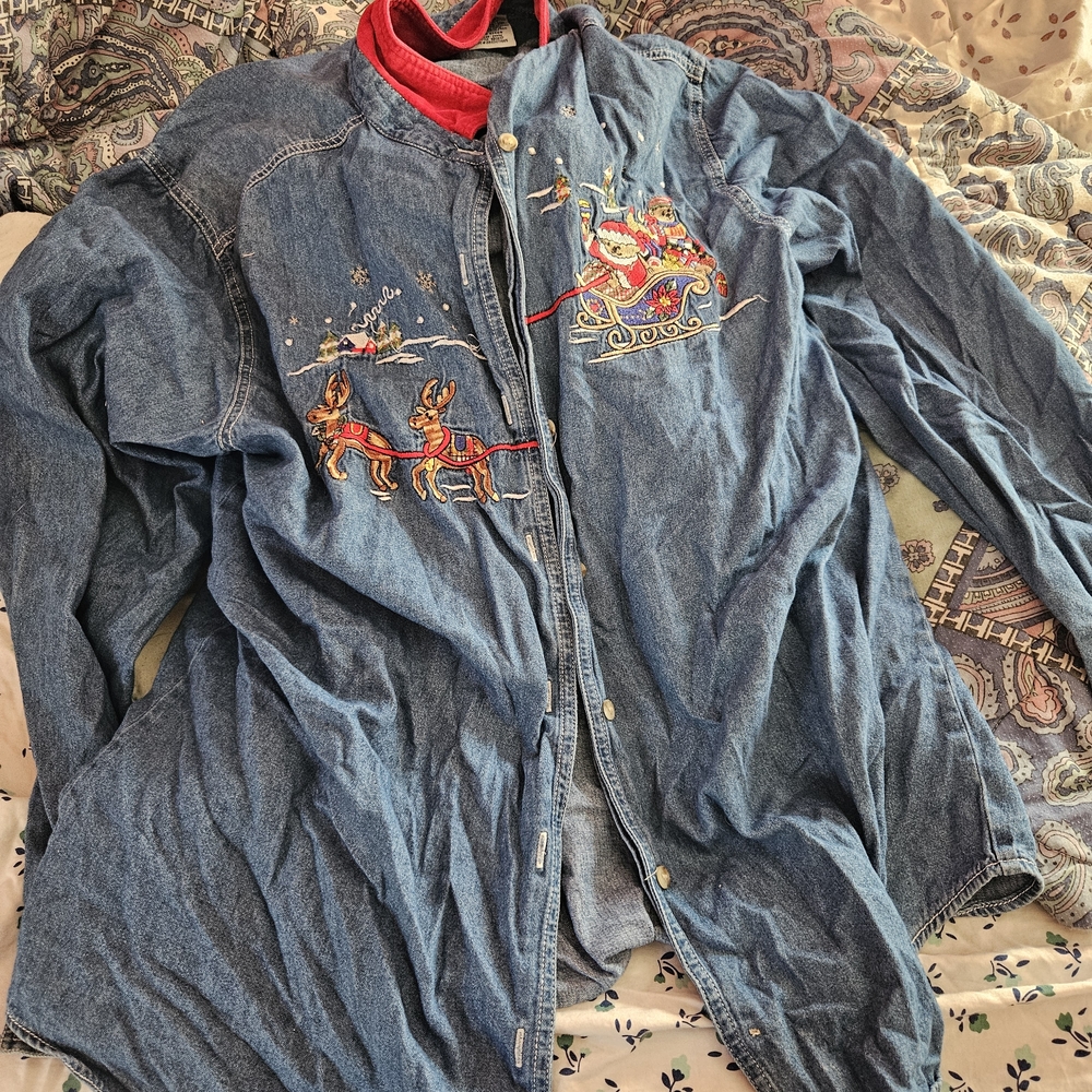 Embroidered Denim Shirt